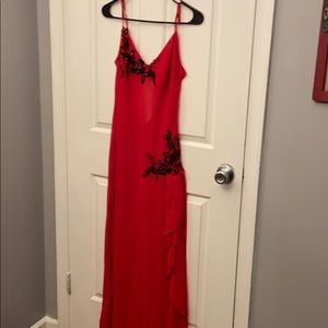 Sexy long red lingerie